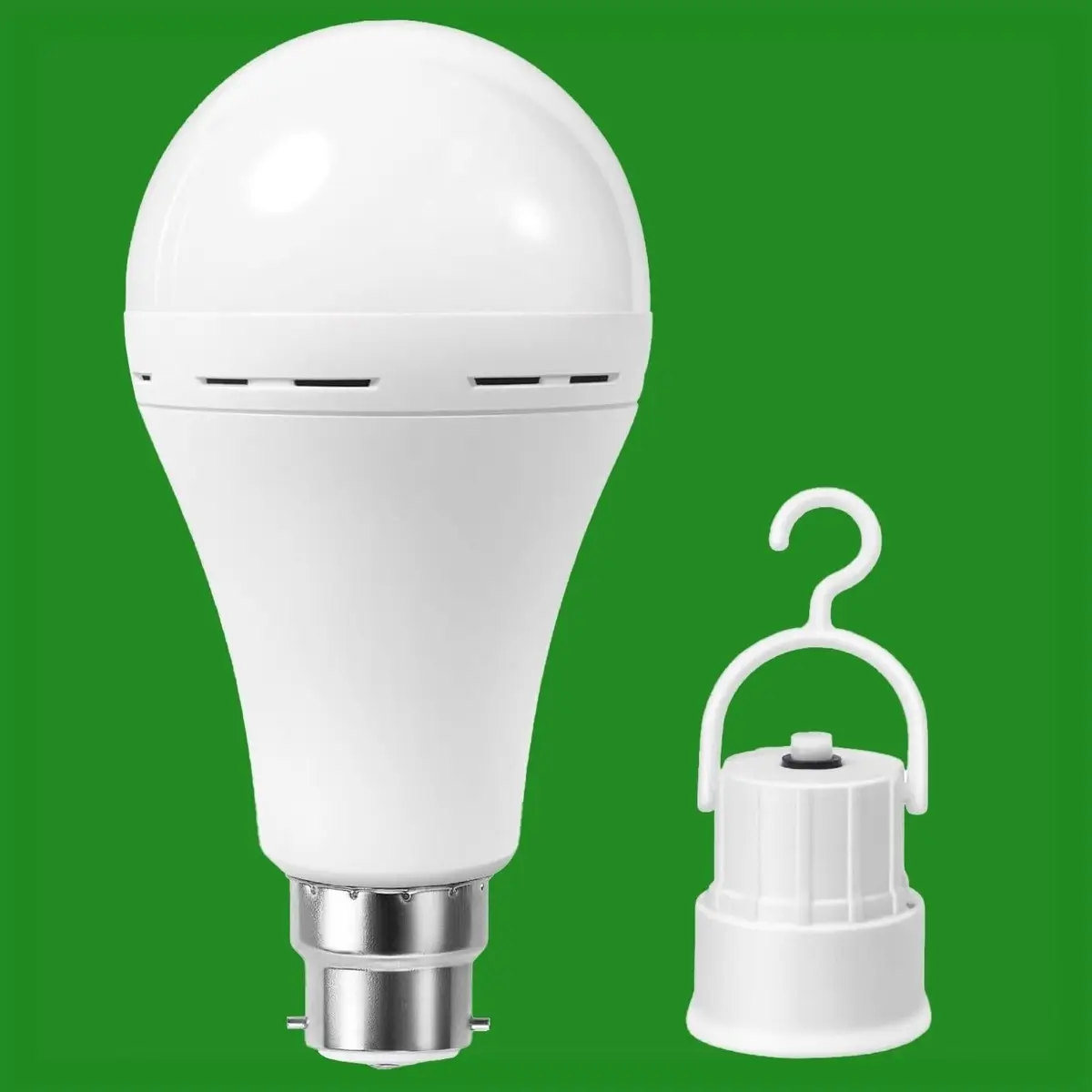 1x 9W LED B22 Rechargeable Emergency Bulb &amp; Portable Hanging Camping Light Lamp