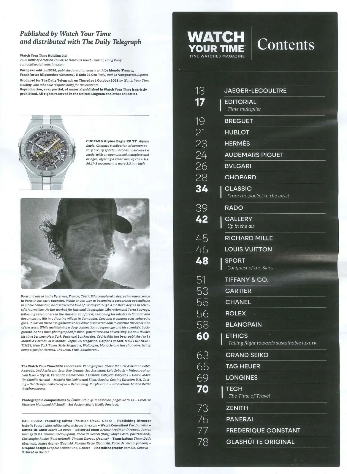 Watch Your Time Magazine: Fine Watches, Rolex, Chanel, Louis Vuitton, 1.10.26 - image 3 | Free standard UK delivery included | Discount Quality Products