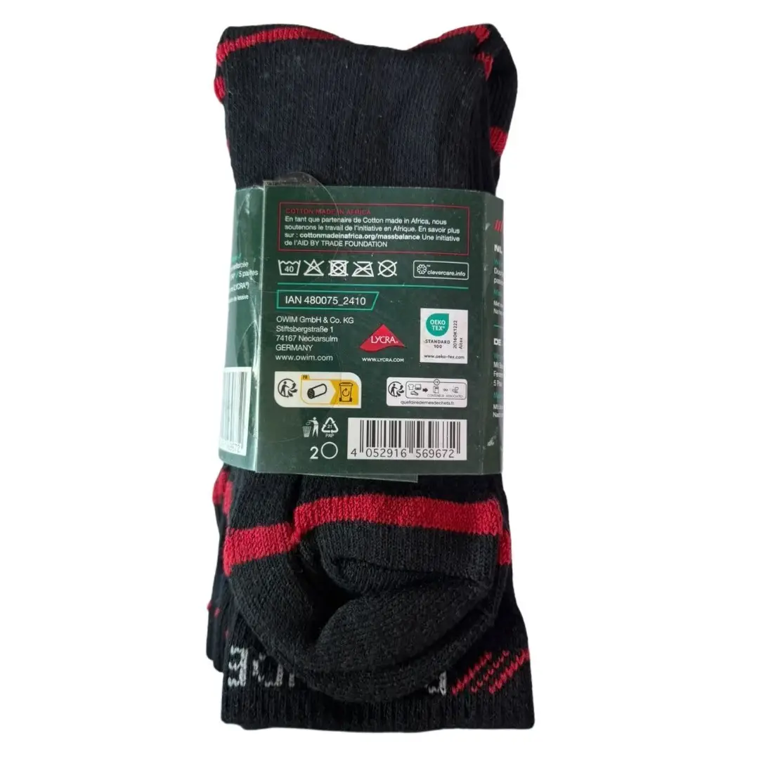 10 Pairs Parkside Mens Cotton Rich Work Socks Black Red UK Size 6–8.5 (EU 39–42) - image 4 | Free standard UK delivery included | Discount Quality Products
