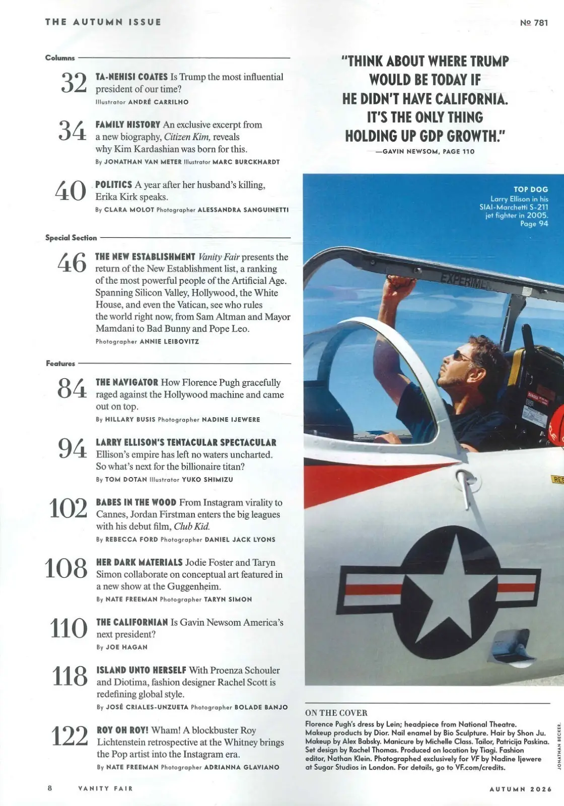 Vanity Fair Magazine: Florence Pugh, Sam Altman, Larry Ellison, Autumn 2026 - image 4 | Free standard UK delivery included | Discount Quality Products