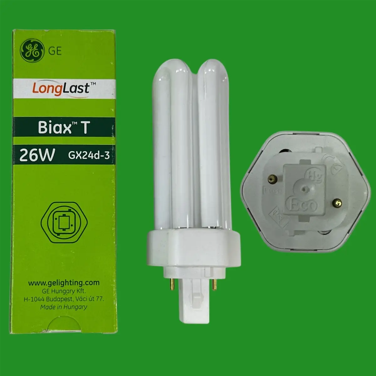 1x 26W GE GX24d-3 2 Pin LongLast Biax T CFL PL Light Bulb 4000K Cool White Lamp