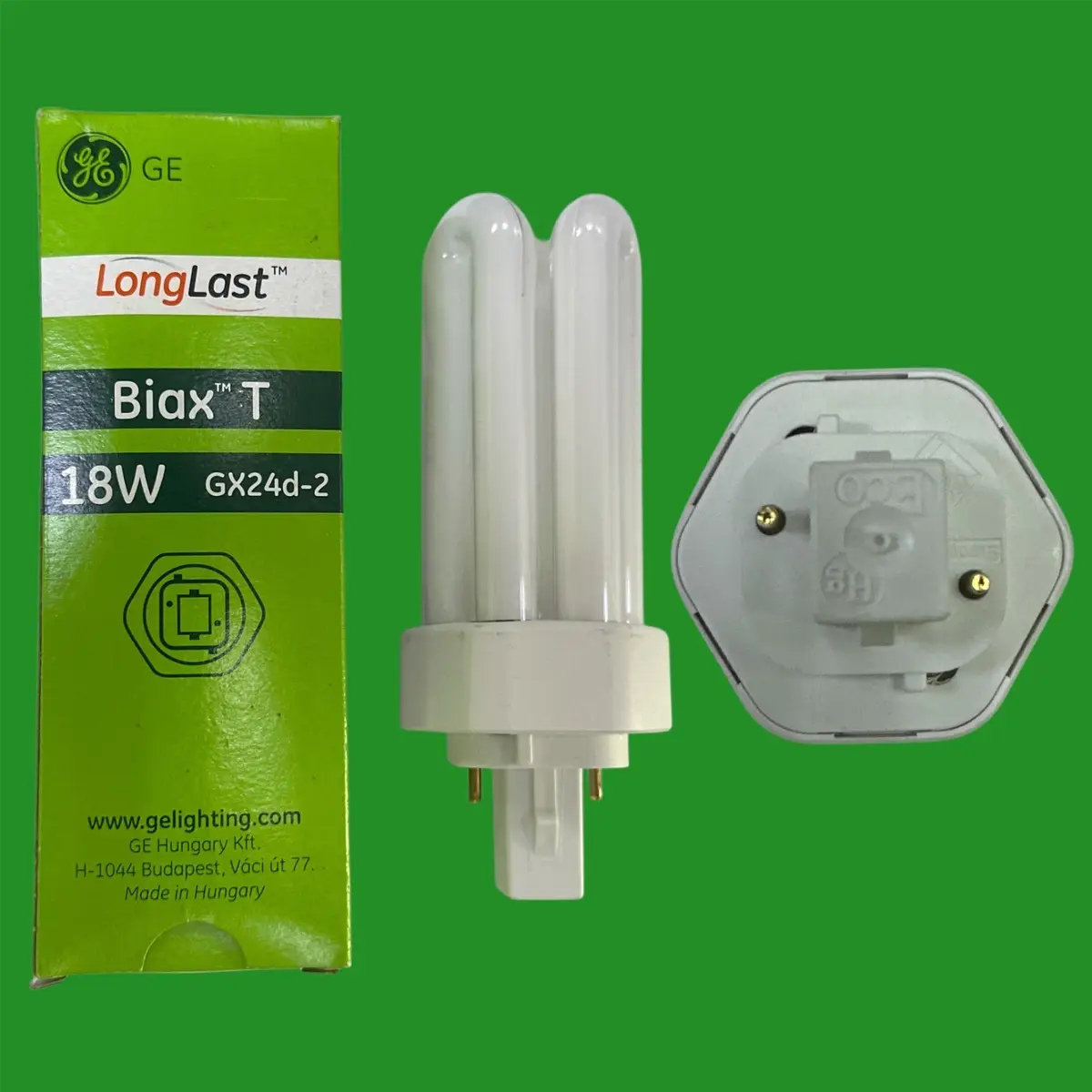 1x 18W GE GX24d-2, 2 pin, CFL BIAX T PL Light Bulb 4000K 840 Low Energy  Lamp