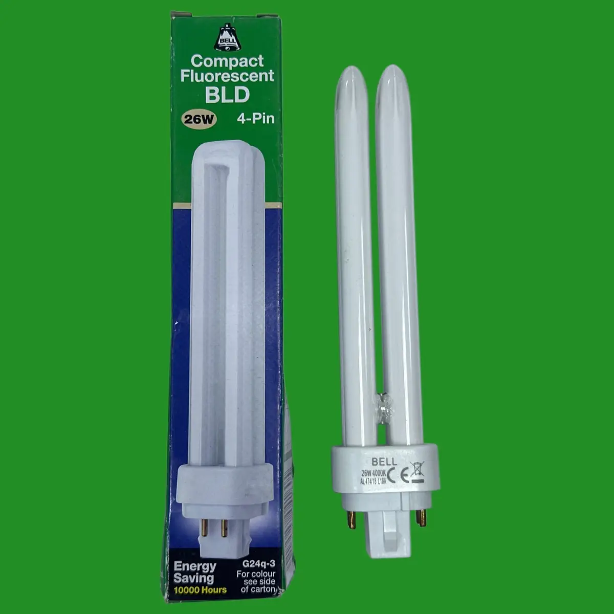 1x 26W BELL G24q-3, 4 pin, Dimmable 3500K Low Energy CFL BLD Light Bulb Lamp