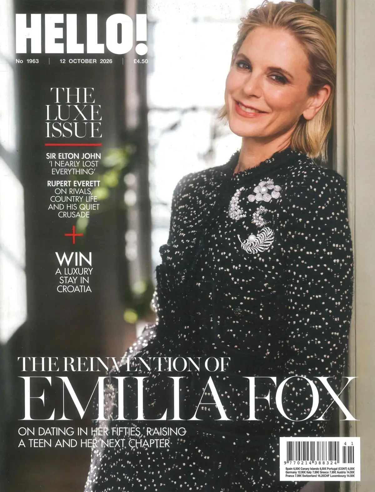 HELLO! Magazine: Emilia Fox, Princess Kate, Elton John, Rupert Everett, 12.10.26