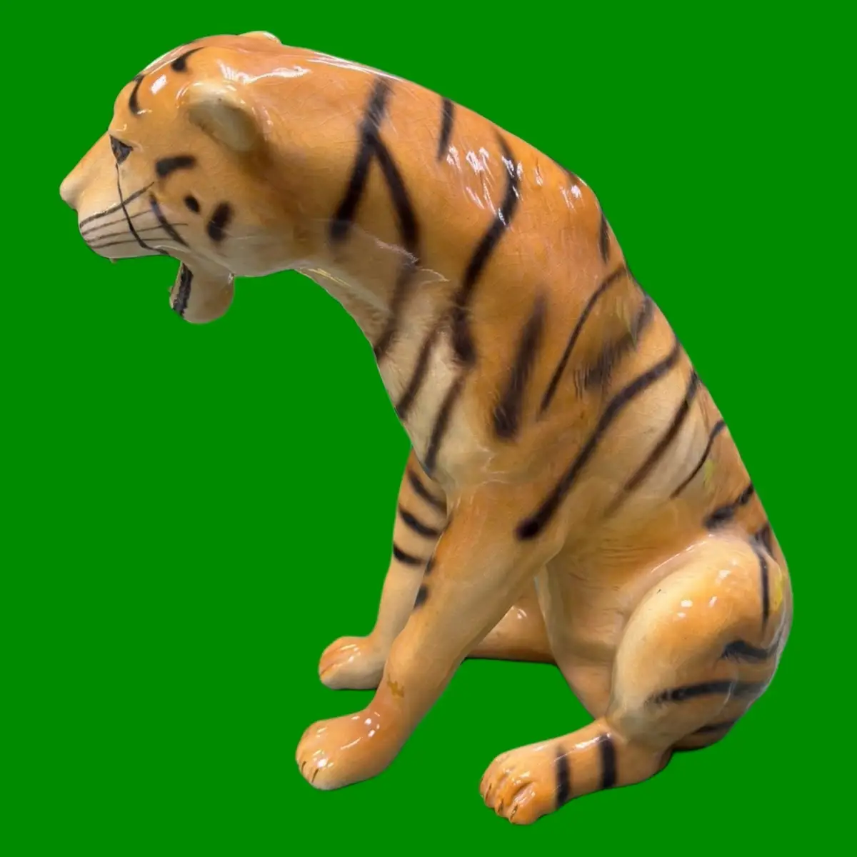 Large Ceramic Tiger Figurine 35cm Sitting Roaring Wild Animal Statue Ornament - image 3 | Free standard UK delivery included | Discount Quality Products