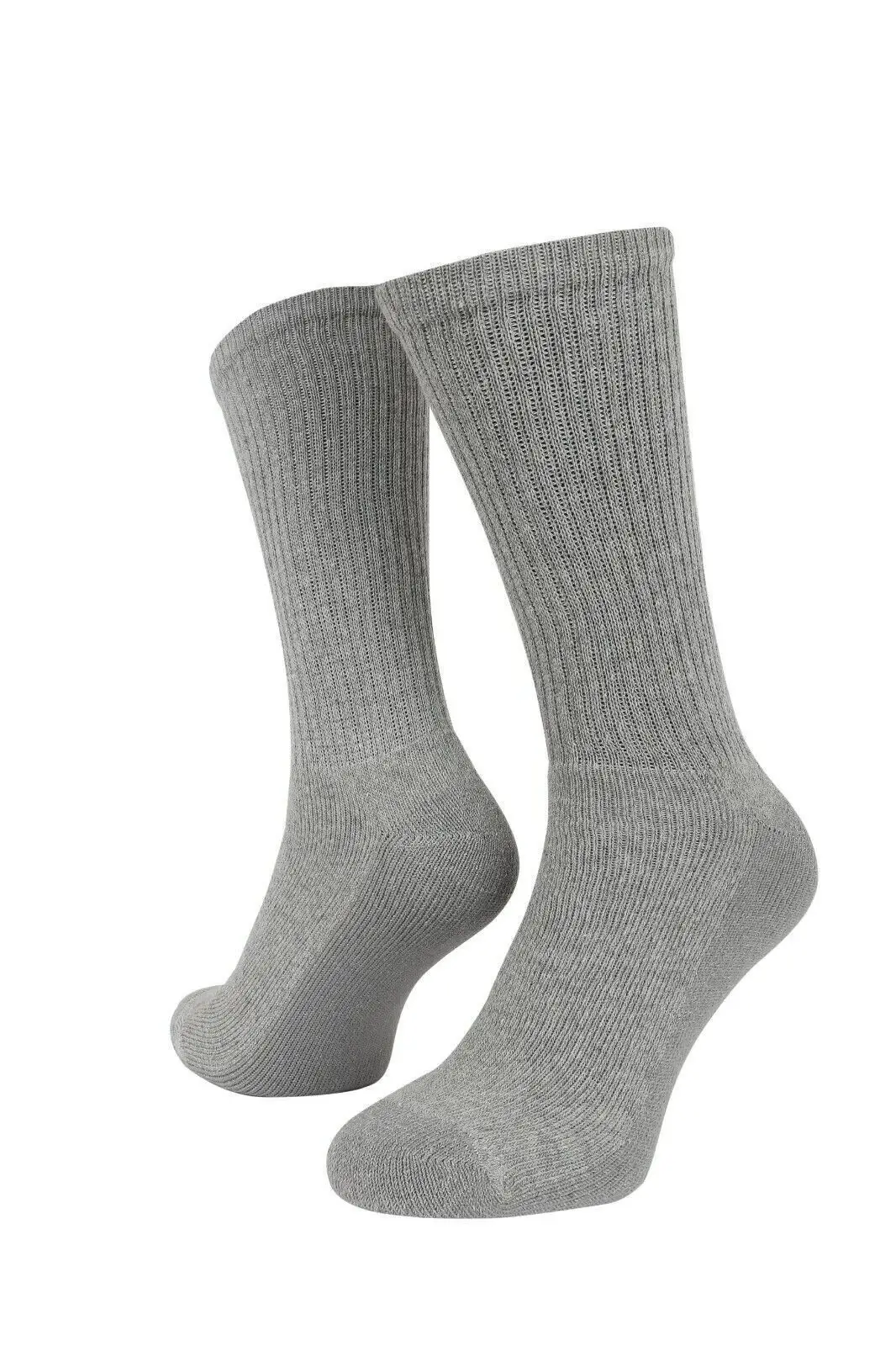 10 Pairs Men Light Grey Work Socks Cotton Rich Heavy Duty Cushioned UK Size 6-11 - image 2 | Free standard UK delivery included | Discount Quality Products