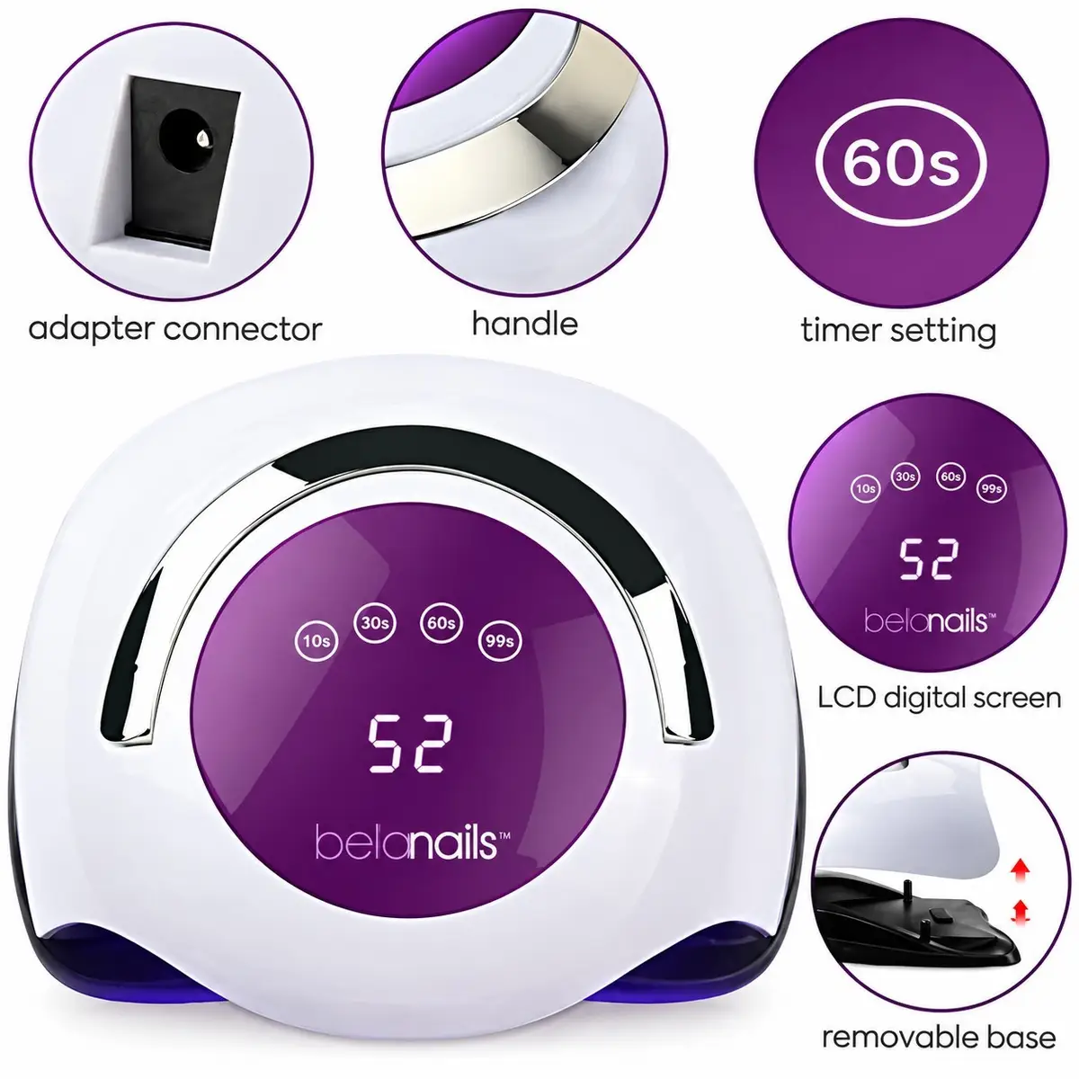1x Bella Nails Professional LED UV Gel Nail Dryer Lamp Home or Salon Use 120W - image 8 | Free standard UK delivery included | Discount Quality Products