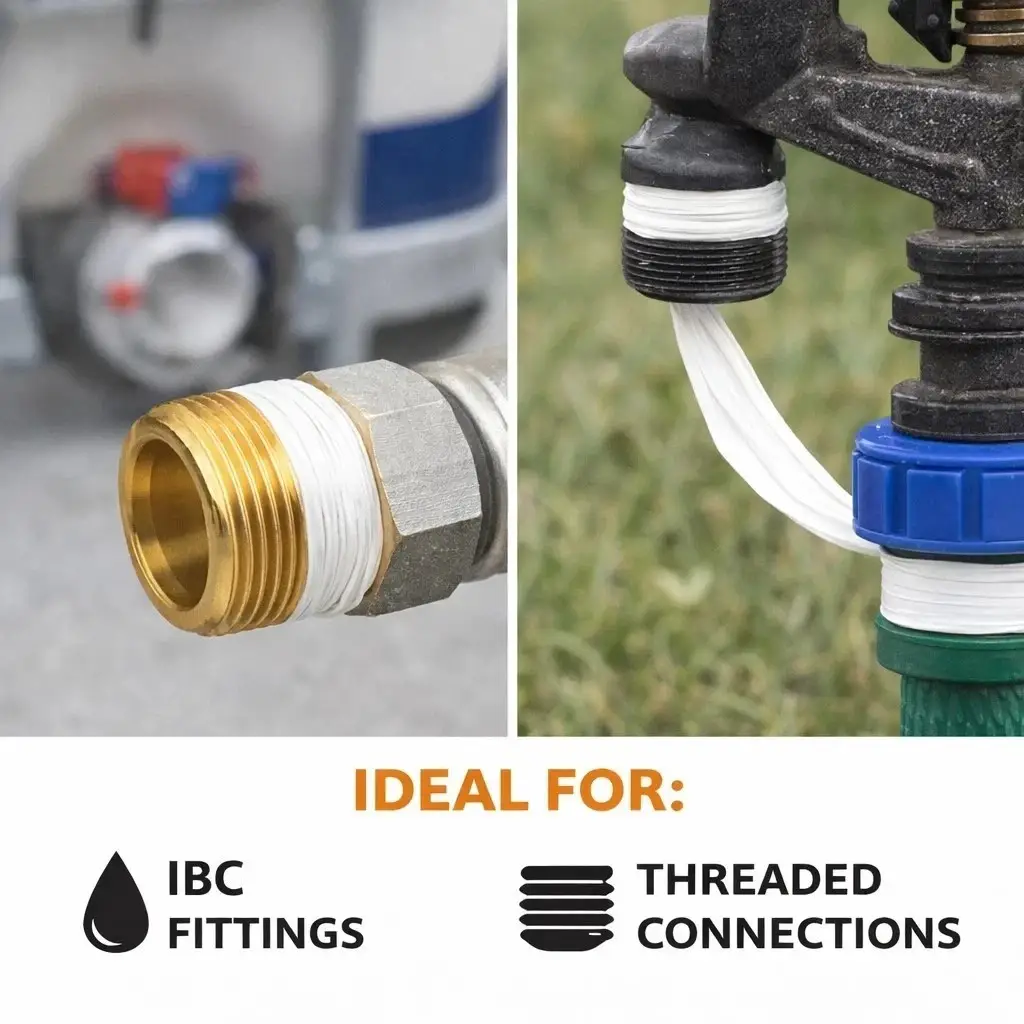 25x Roll PTFE Plumbers Tape, Strong Thread Seal for Water & Gas Pipes 12mm x 10m - image 2 | Free standard UK delivery included | Discount Quality Products
