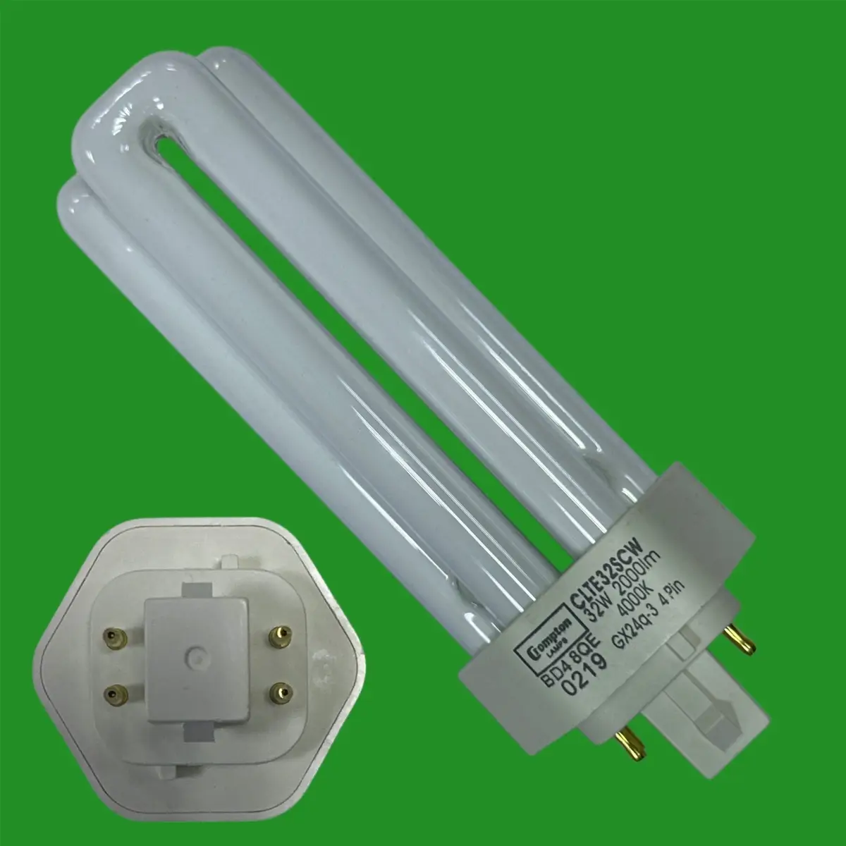 1x 32W Crompton GX24Q-3 4 pin CFL PL Light Bulb 4000K Cool White Low Energy Lamp - image 2 | Free standard UK delivery included | Discount Quality Products