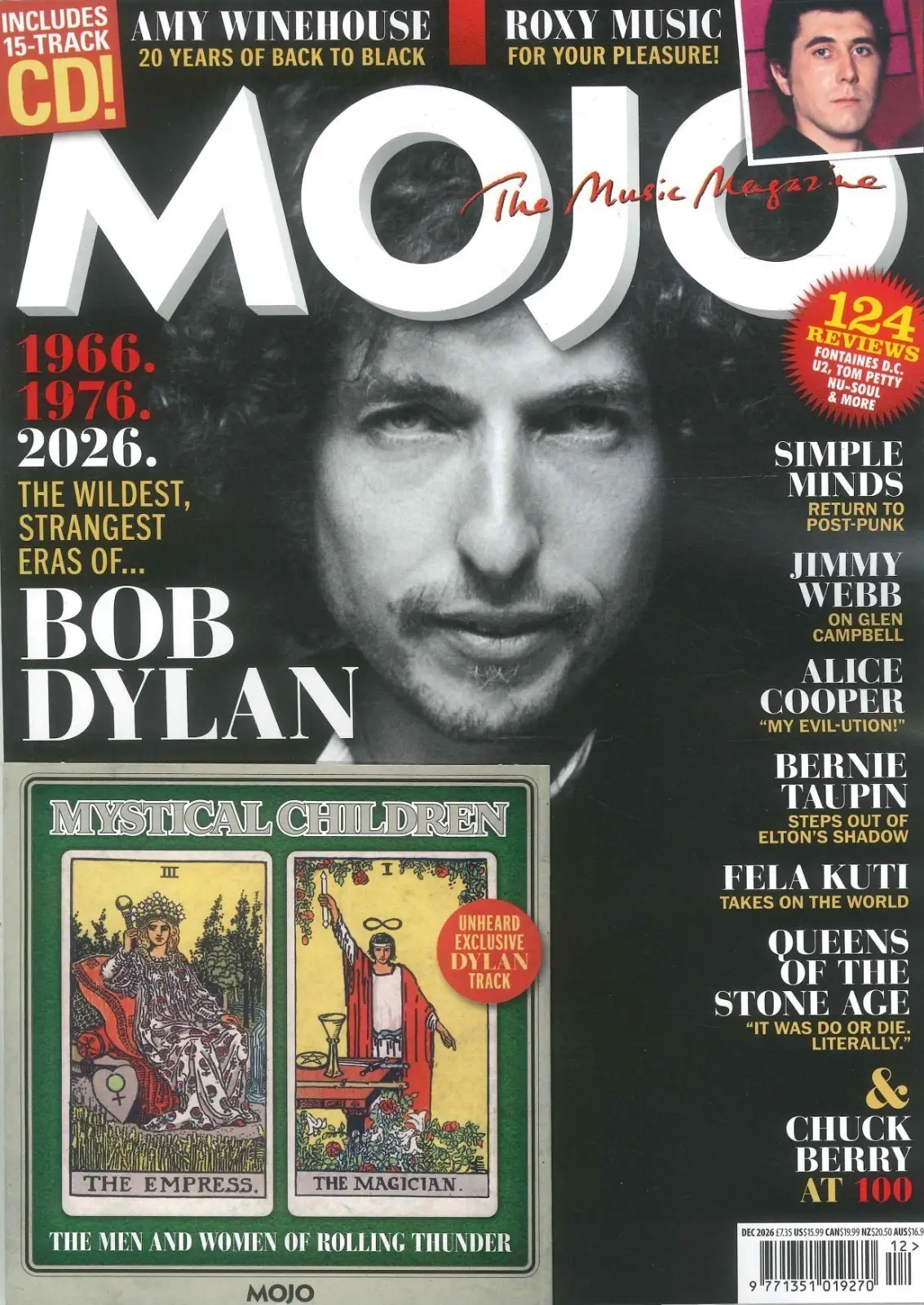 Mojo Magazine: Free 15-Track CD, Bob Dylan, Amy Winehouse, Roxy Music, Dec 2026