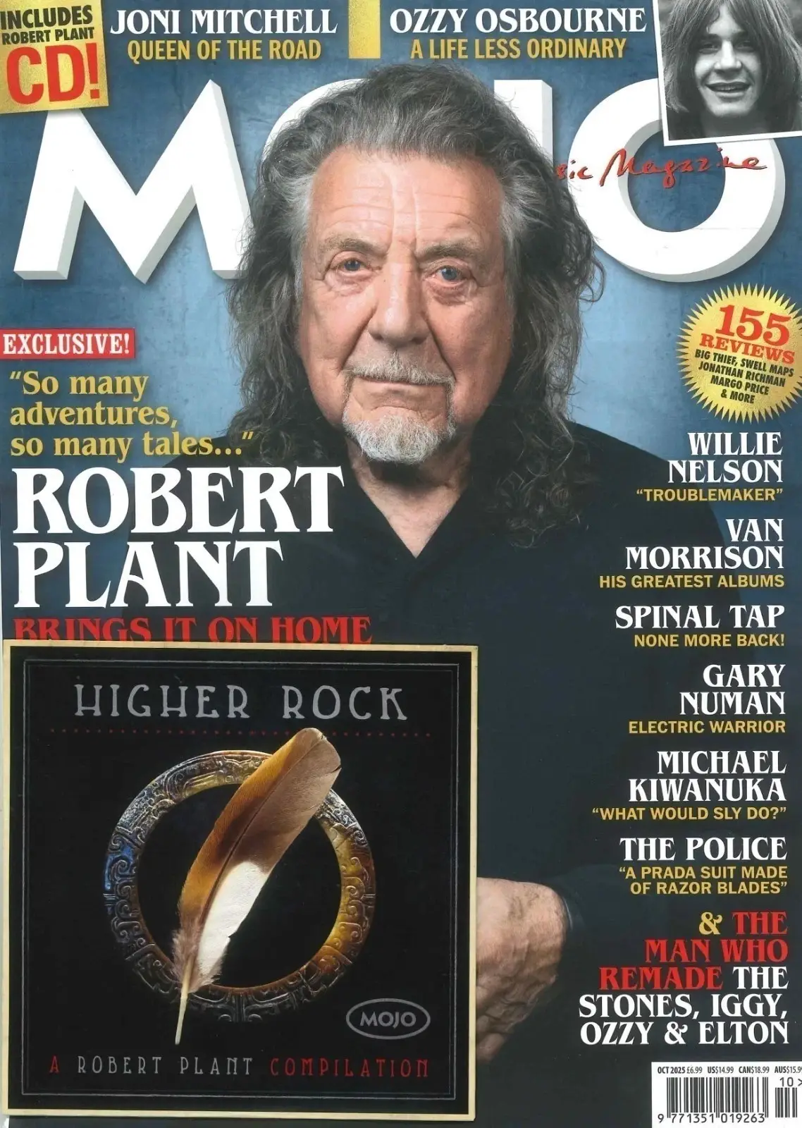 Mojo Magazine: Free 15-Track CD, Robert Plant, Ozzy Osbourne, Music, Oct 2025