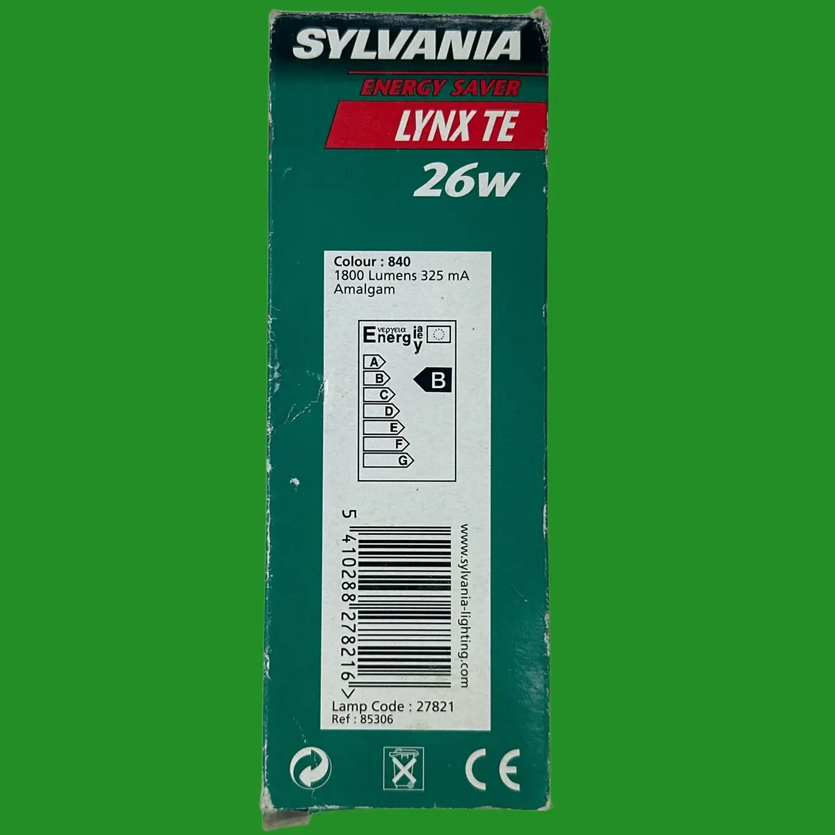 1x 26W Sylvania GX24q-3 4 Pin Lynx TE CFL PL Light Bulb 1800lm 4000K Cool White - image 6 | Free standard UK delivery included | Discount Quality Products